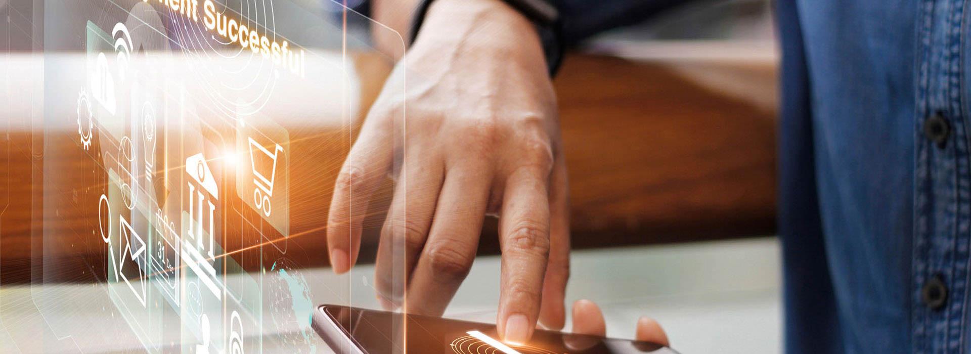 Finger gliding across mobile device